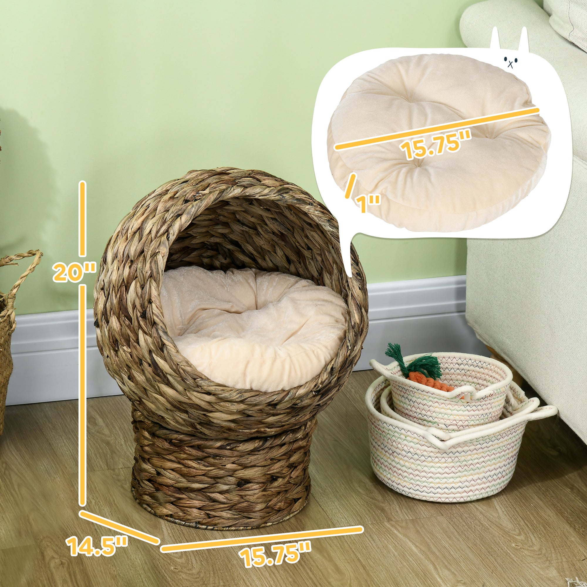 Handwoven Elevated Cat Bed