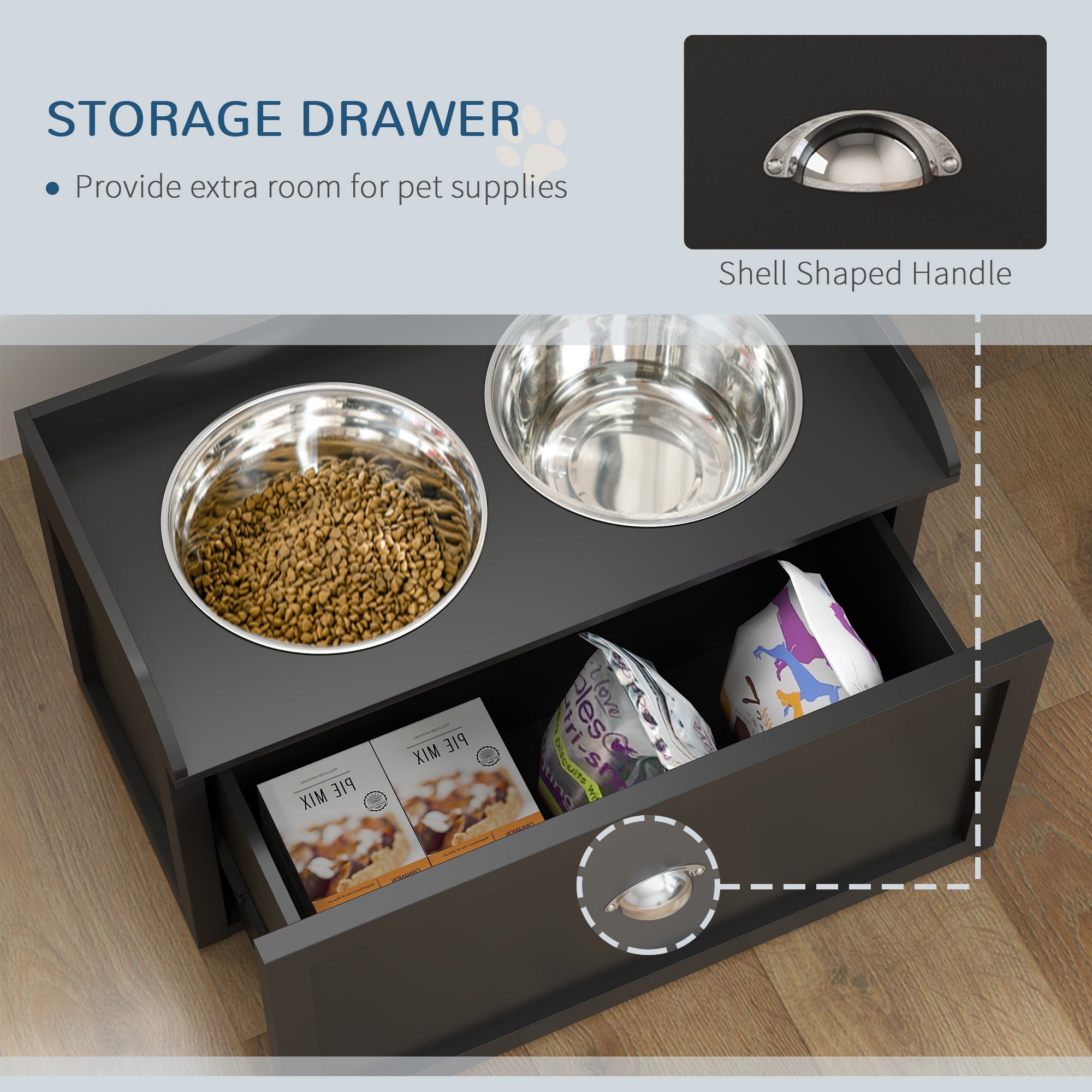 Pet Feeding Station with Storage
