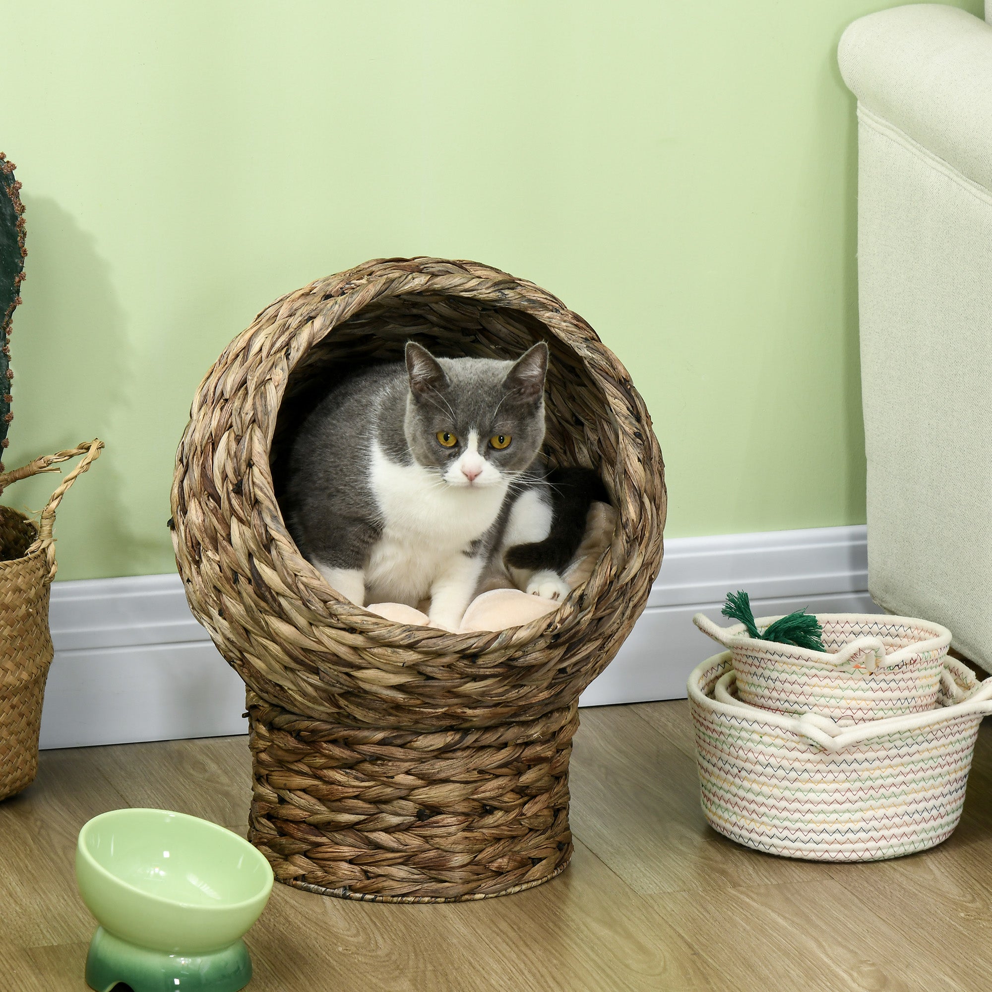 Handwoven Elevated Cat Bed