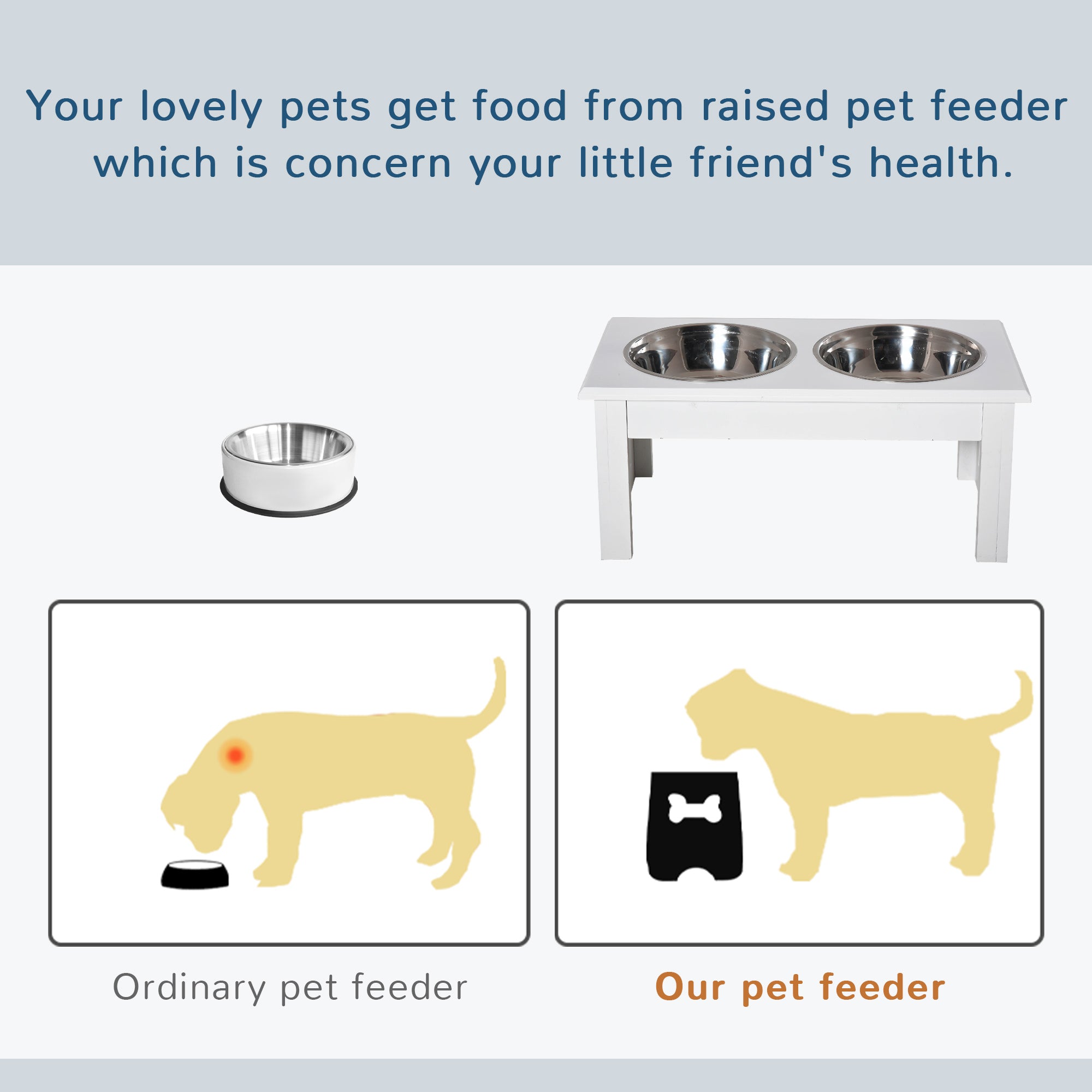 Stainless Steel Elevated Dog Bowl