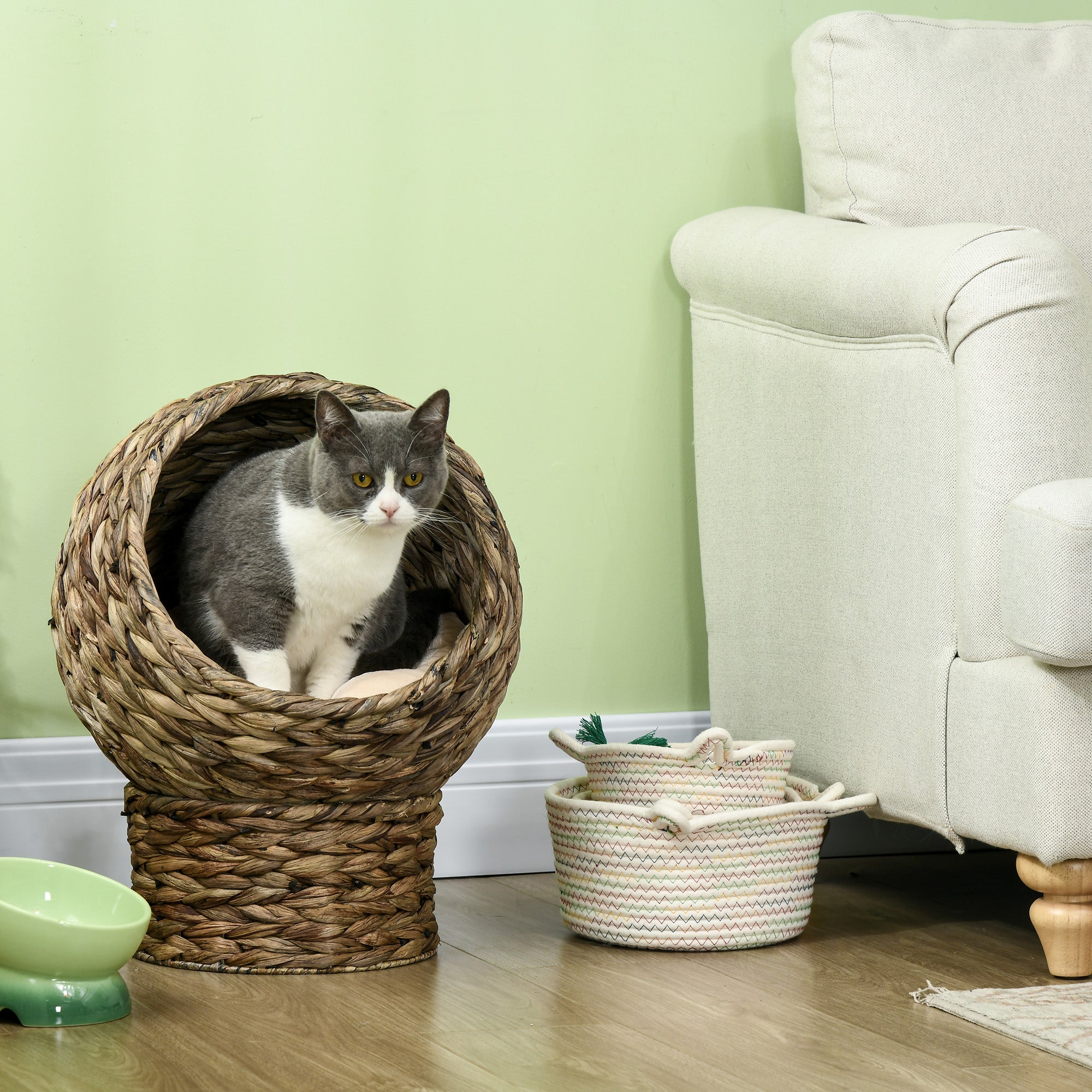 Handwoven Elevated Cat Bed
