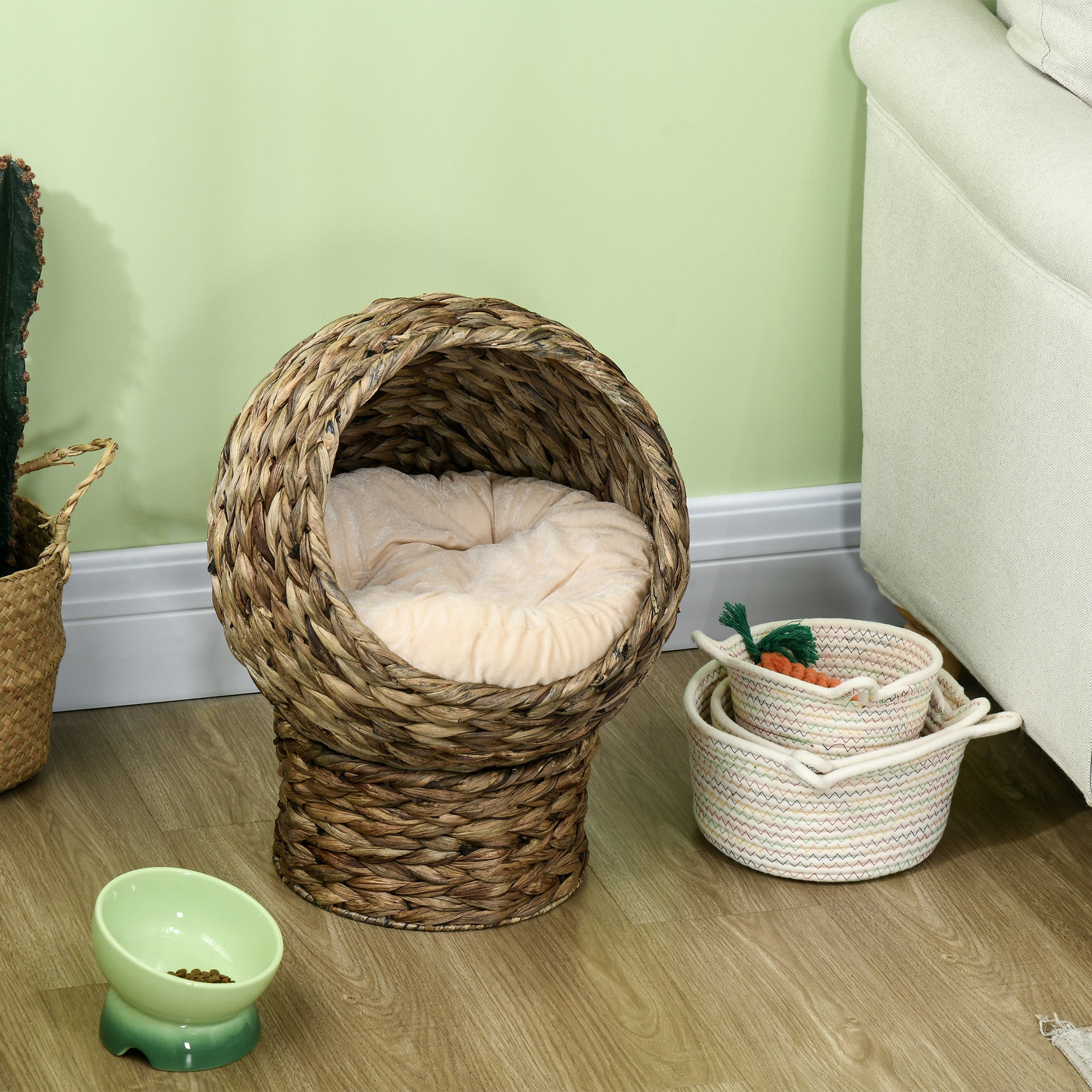 Handwoven Elevated Cat Bed