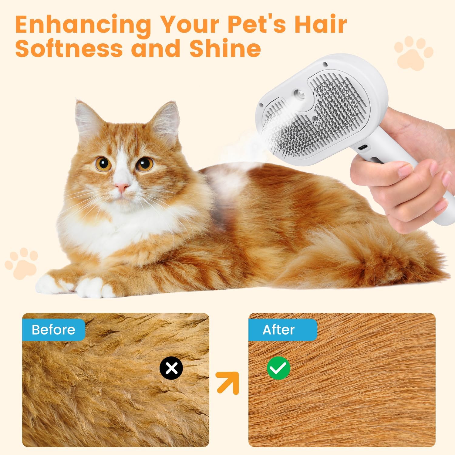 3 in 1 Pet Steam Brush