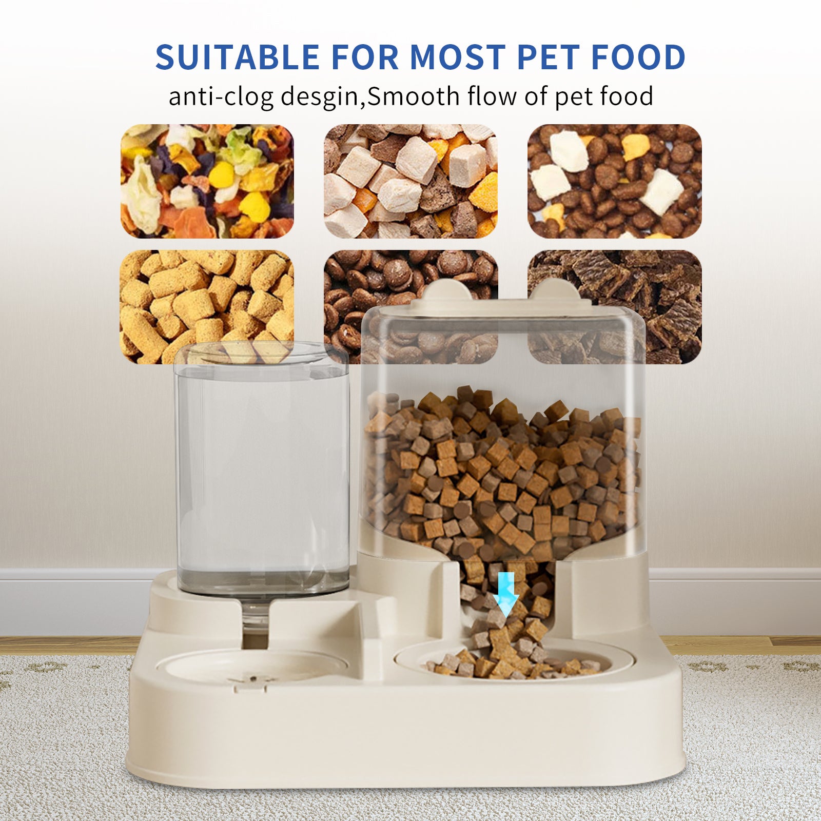 Transparent And Visible Feeding And Drinking Dispenser