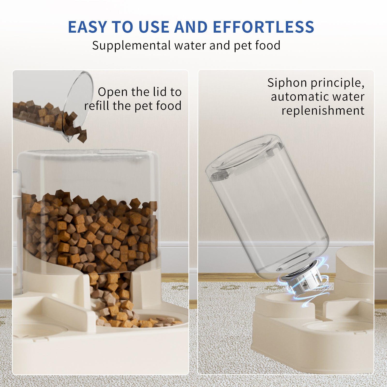 Transparent And Visible Feeding And Drinking Dispenser