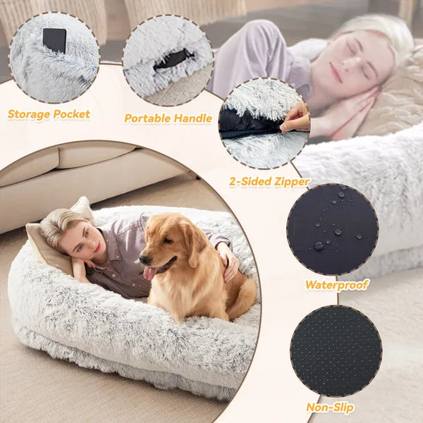 Human and Dog Large Size Bed